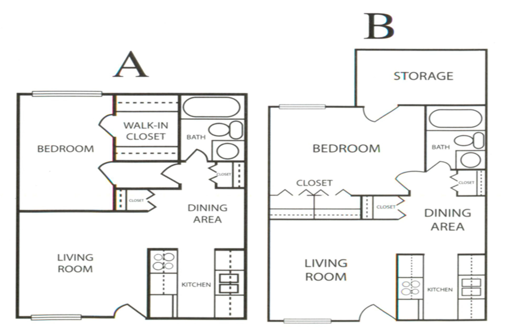 1 Bed 1 Bath plan